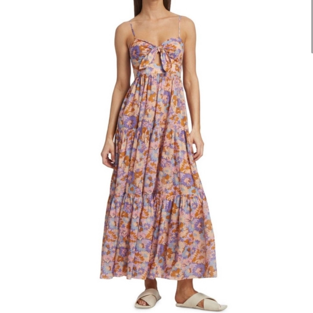 Zimmermann Lavender and Orange Floral Maxi Dress